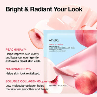 ANUA Peach 70 Niacin Brightening Collagen Mask (4EA) 2